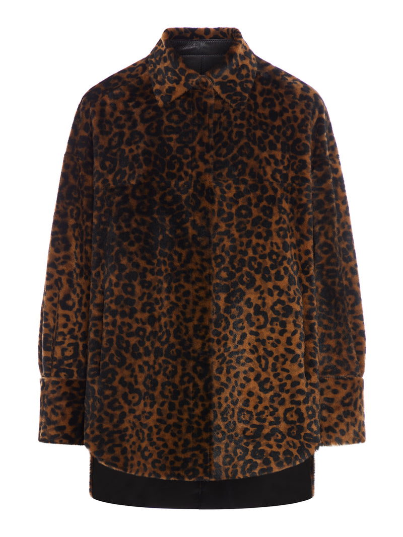 Suitnegozi Giacca/camicia in pelle leopardata