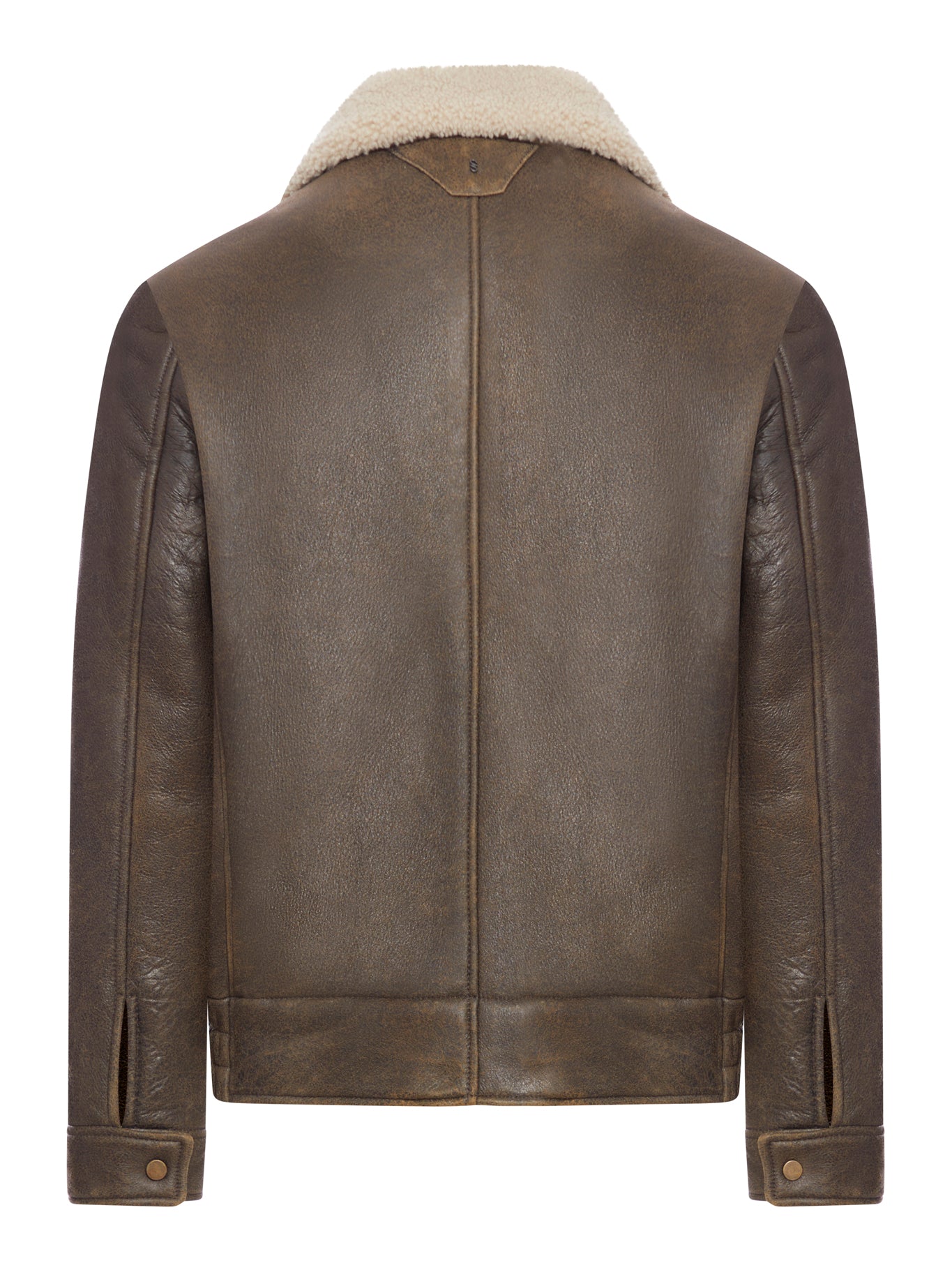 Bomber in pelle e shearling