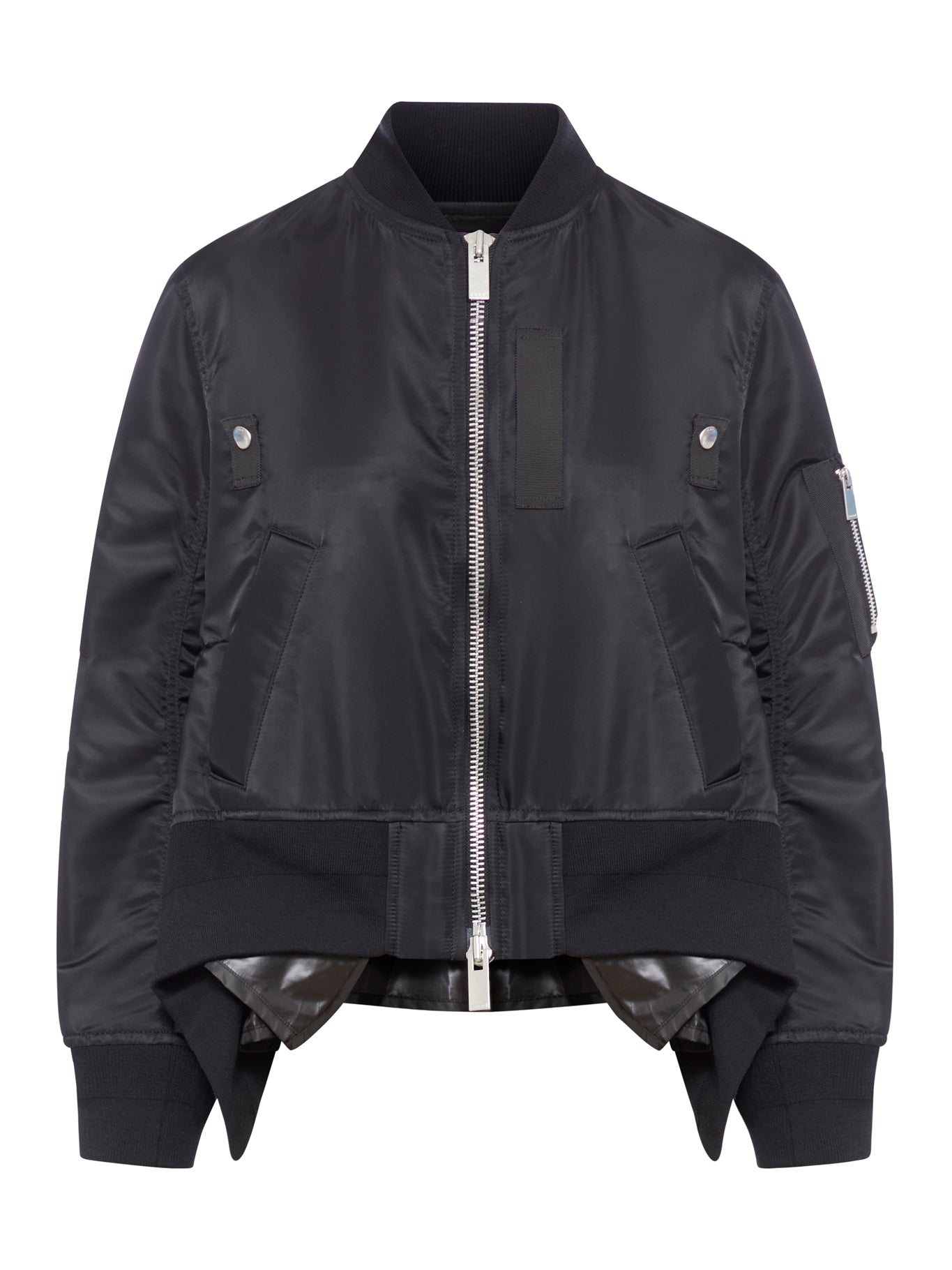 SACAI BOMBER ASIMMETRICO IN TWILL