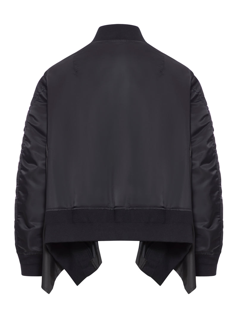 SACAI BOMBER ASIMMETRICO IN TWILL