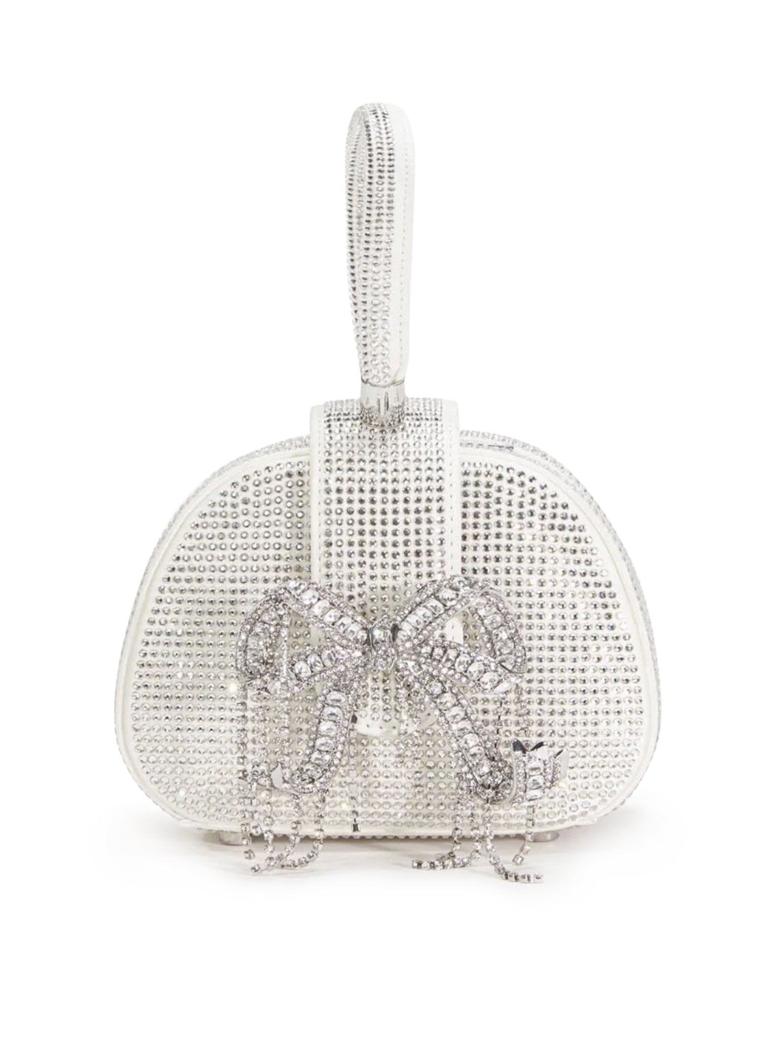 BORSA MICRO CON MANICO SUPERIORE IN STRASS CREMA