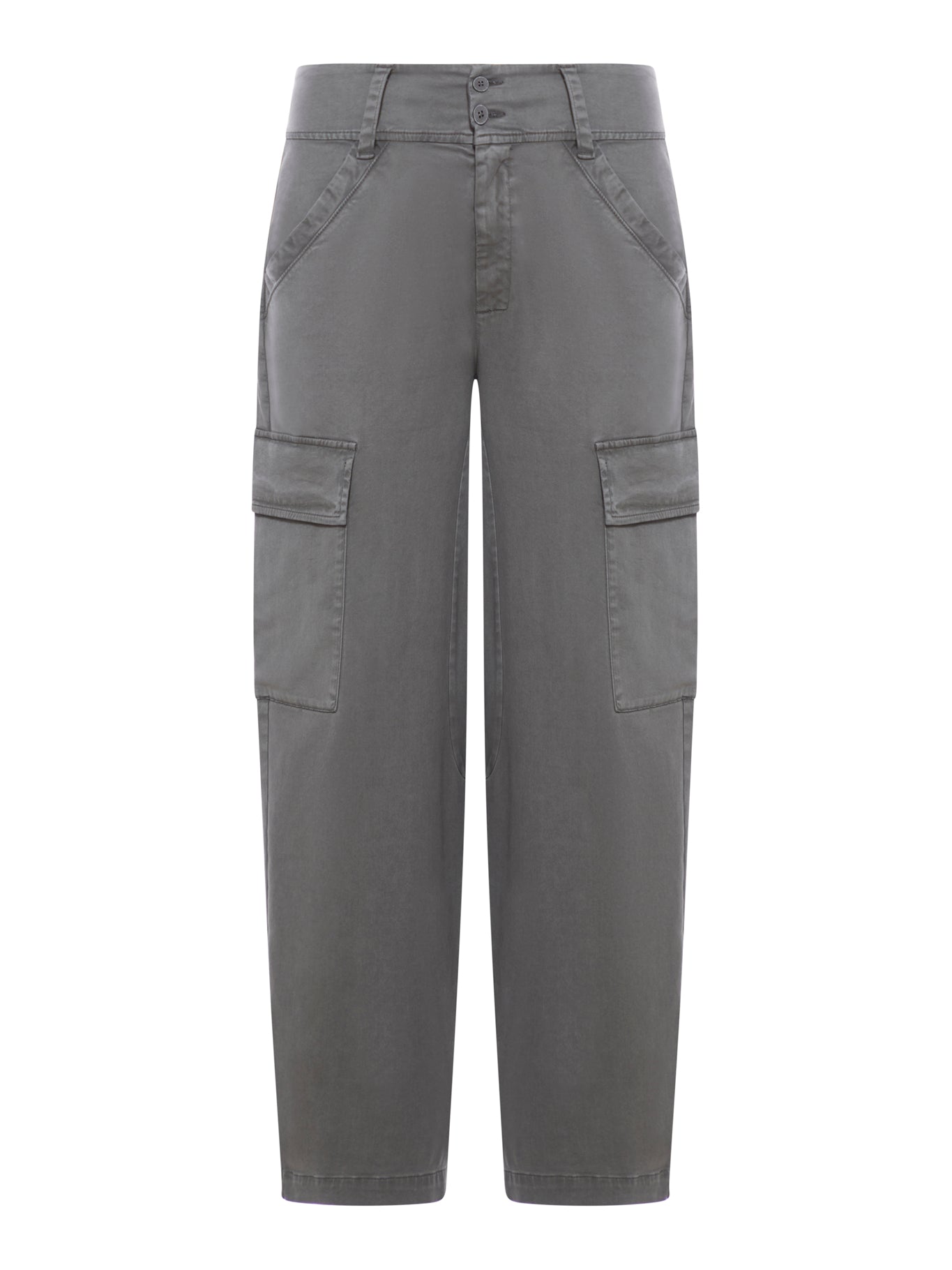 Pantalone cargo in raso di cotone stretch