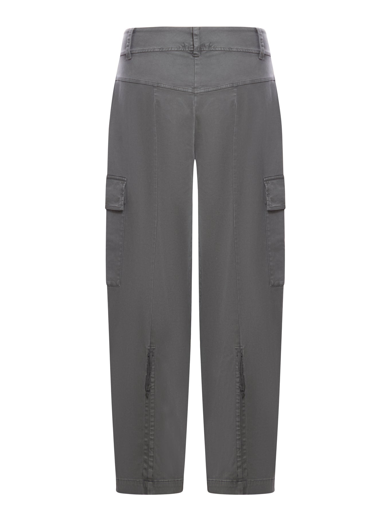 Pantalone cargo in raso di cotone stretch