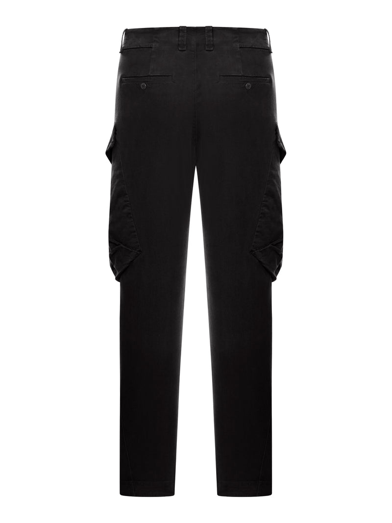 Pantalone cargo regular fit in tencell e modal stretch smerigliato