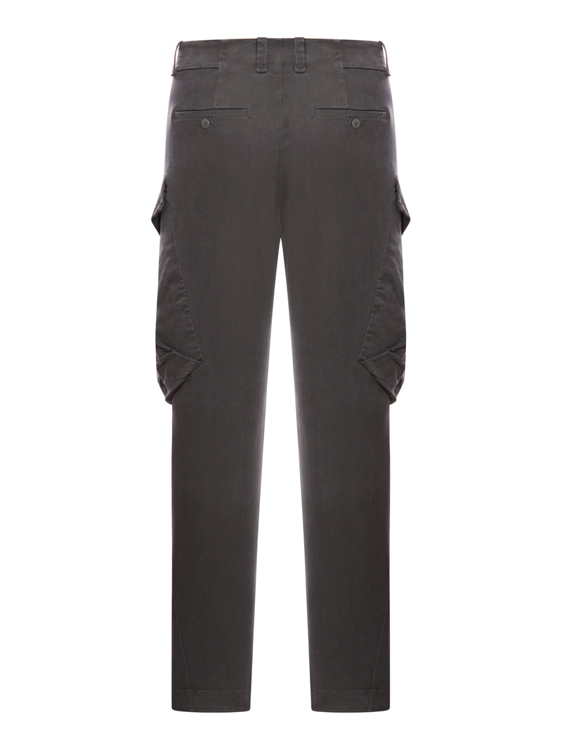 Pantalone cargo regular fit in tencell e modal stretch smerigliato