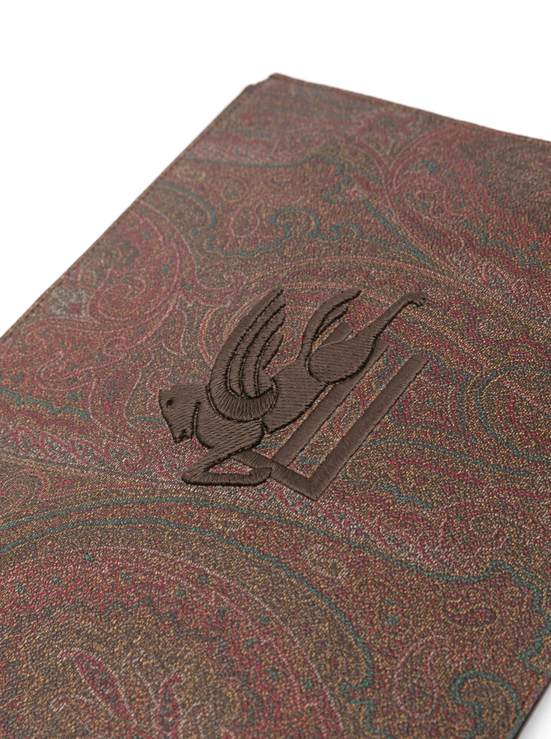 Clutch con stampa paisley jacquard
