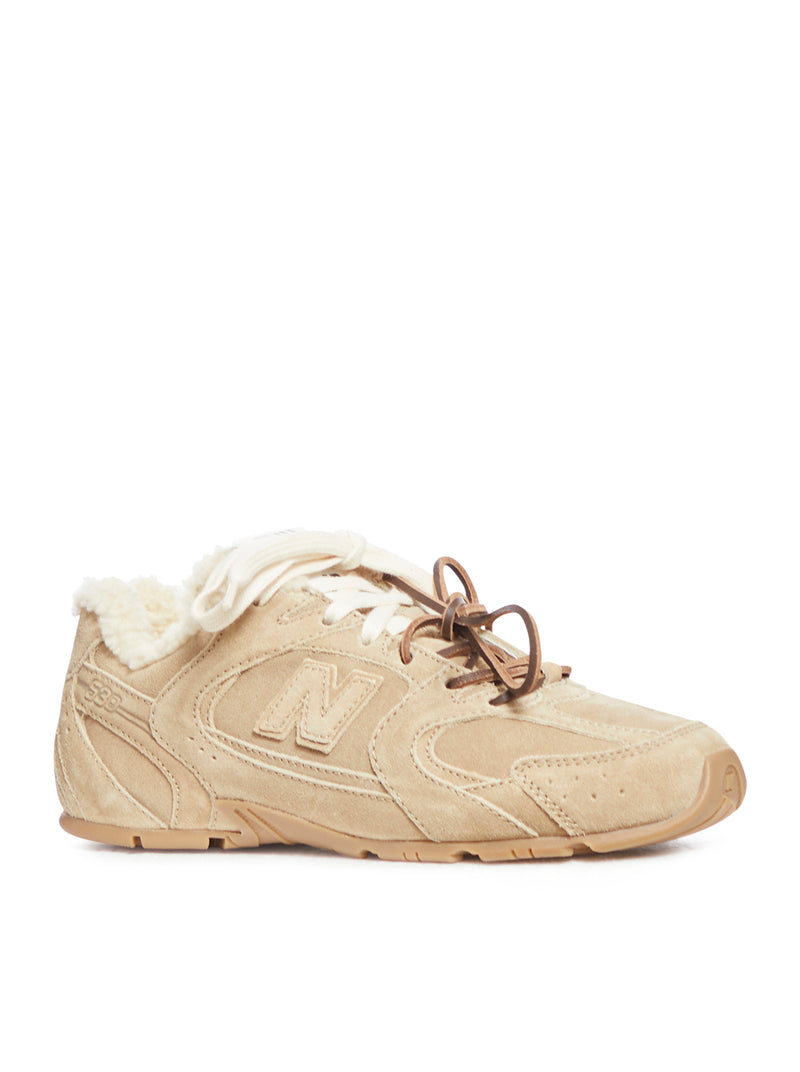 Sneakers New Balance X Miu Miu 530 SL in pelle scamosciata e shearling