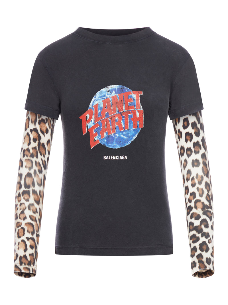 T-SHIRT DOPPIA MANICA PLANET EARTH STRETCH PILLING