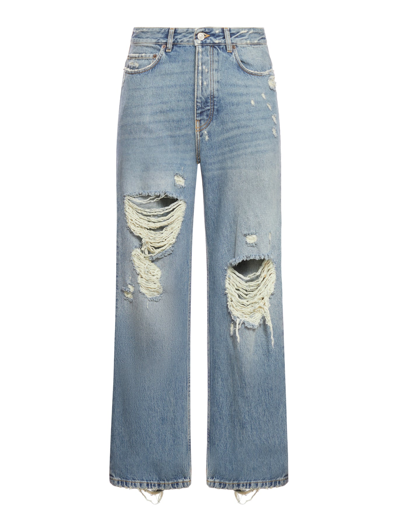 jeans strappati a gamba dritta