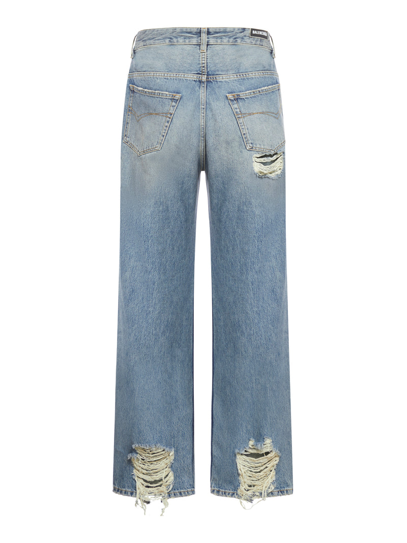 jeans strappati a gamba dritta