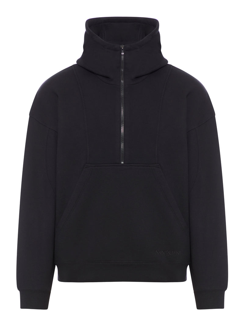 FELPA SAINT LAURENT CON CAPPUCCIO E MEZZA ZIP