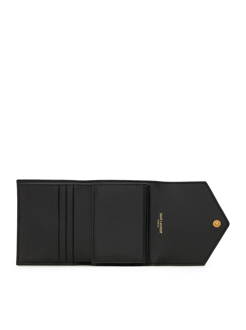 CASSANDRE MATELASSÉ MULTI-FOLDED WALLET IN PELLE GOFFRATA GRAIN DE POUDRE