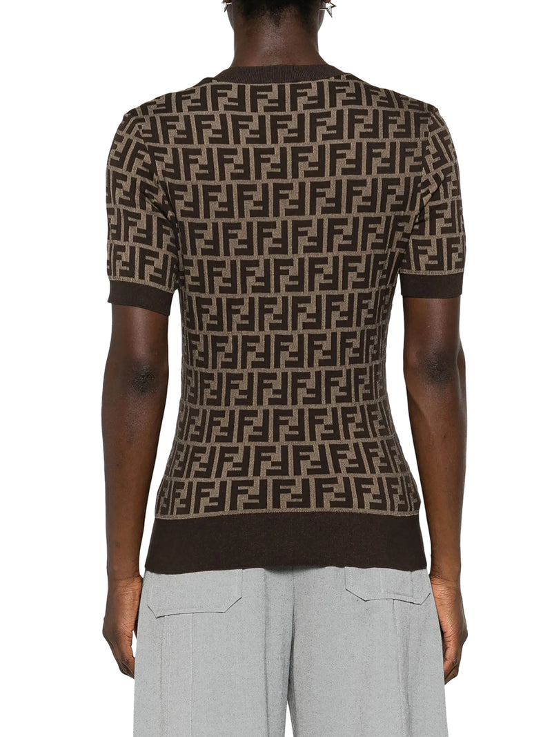 MAGLIA IN COTONE FF MARRONE