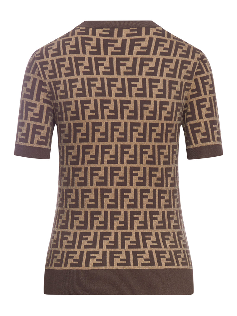 MAGLIA IN COTONE FF MARRONE
