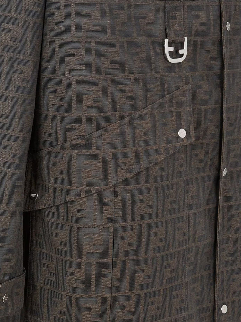 Blouson in Jacquard FF cerato marrone