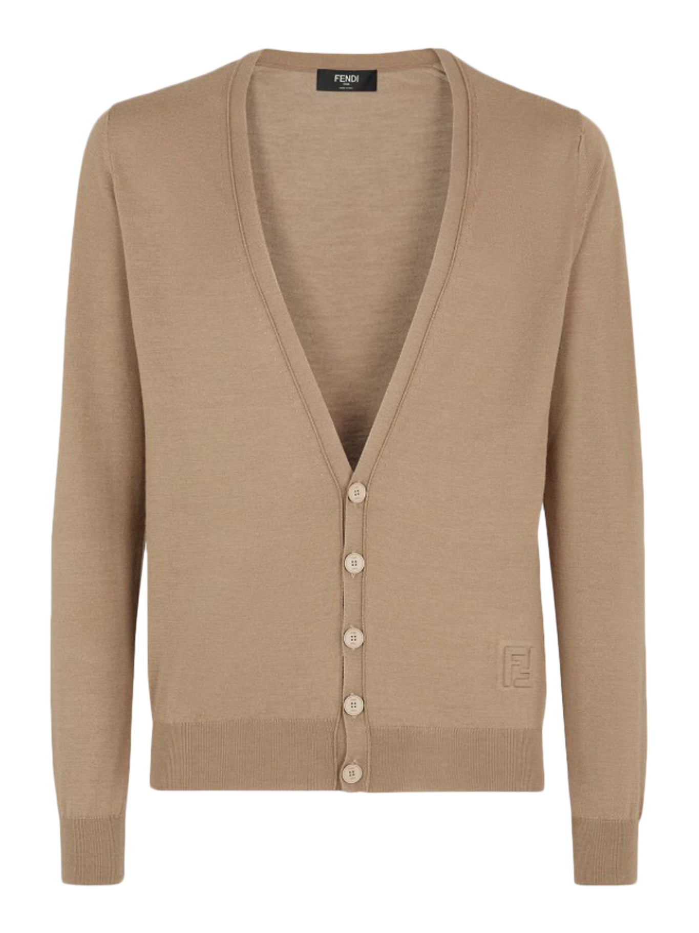 Cardigan in lana marrone chiaro