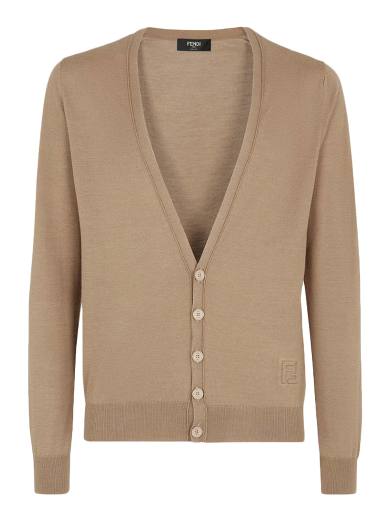 Suitnegozi Cardigan in lana marrone chiaro