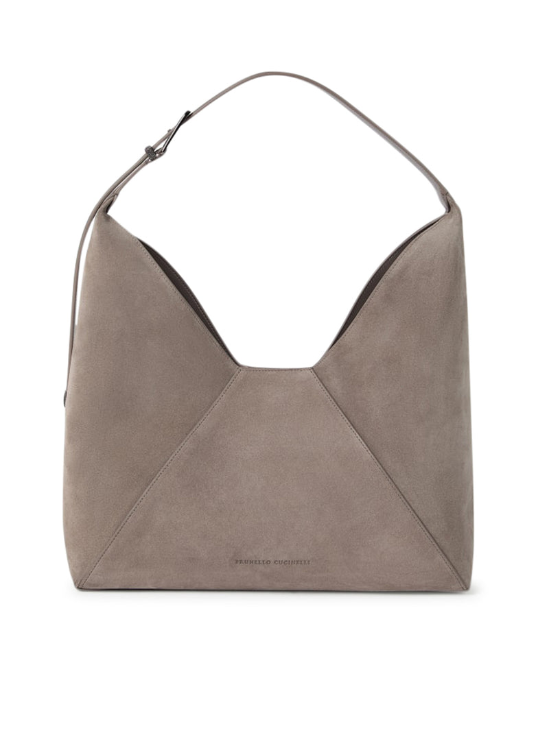 Borsa hobo in vitello scamosciato