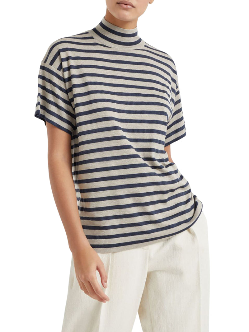 Maglia collo alto Sparkling Stripe in cashmere e seta