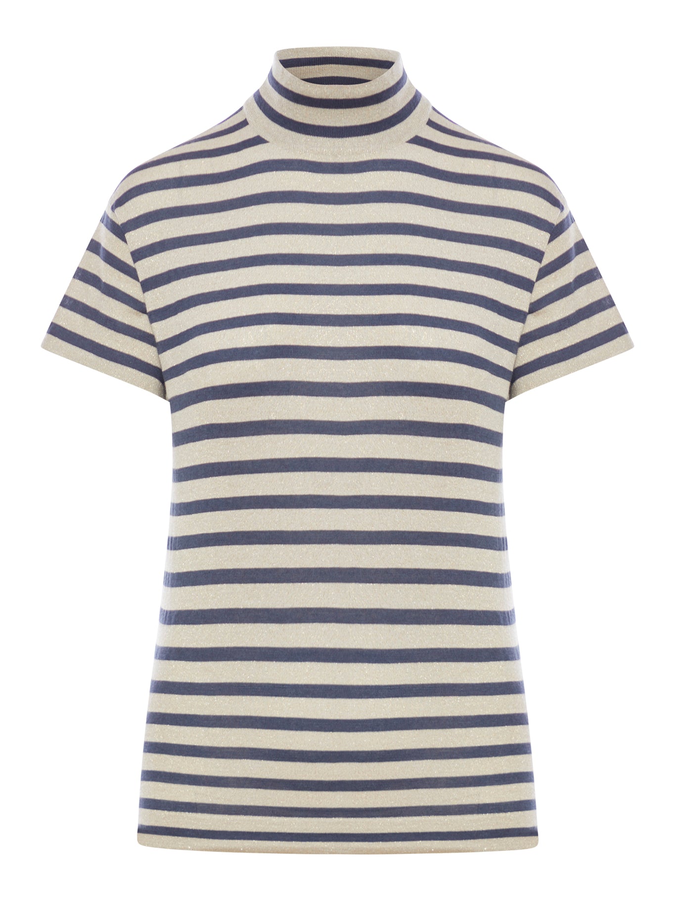 Maglia collo alto Sparkling Stripe in cashmere e seta