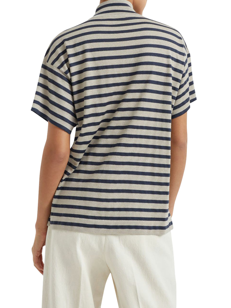 Maglia collo alto Sparkling Stripe in cashmere e seta