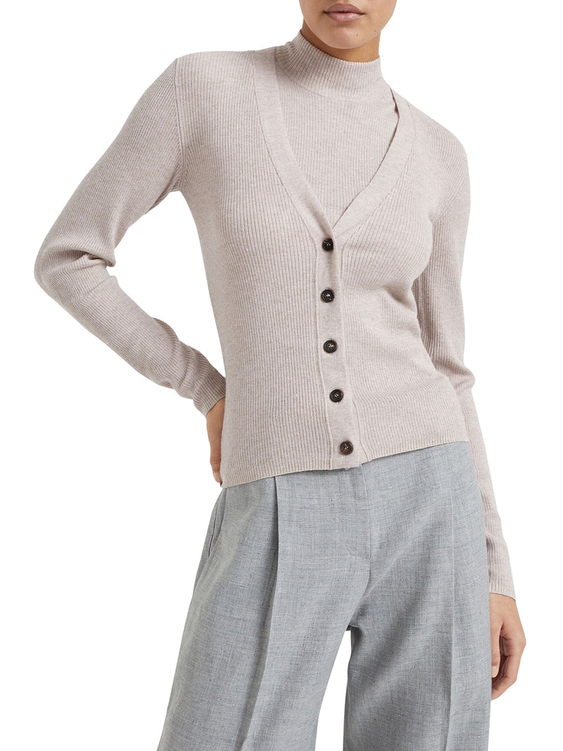 Cardigan in cashmere Sparkling a coste