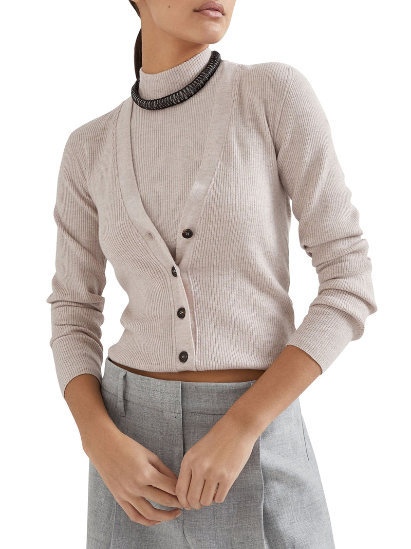 Cardigan in cashmere Sparkling a coste