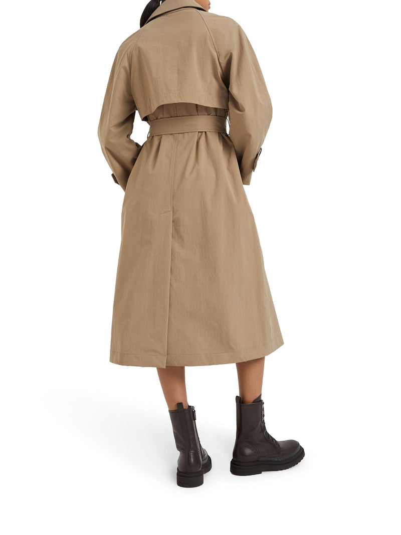 Trench in canvas techno con Shiny Cuff Details