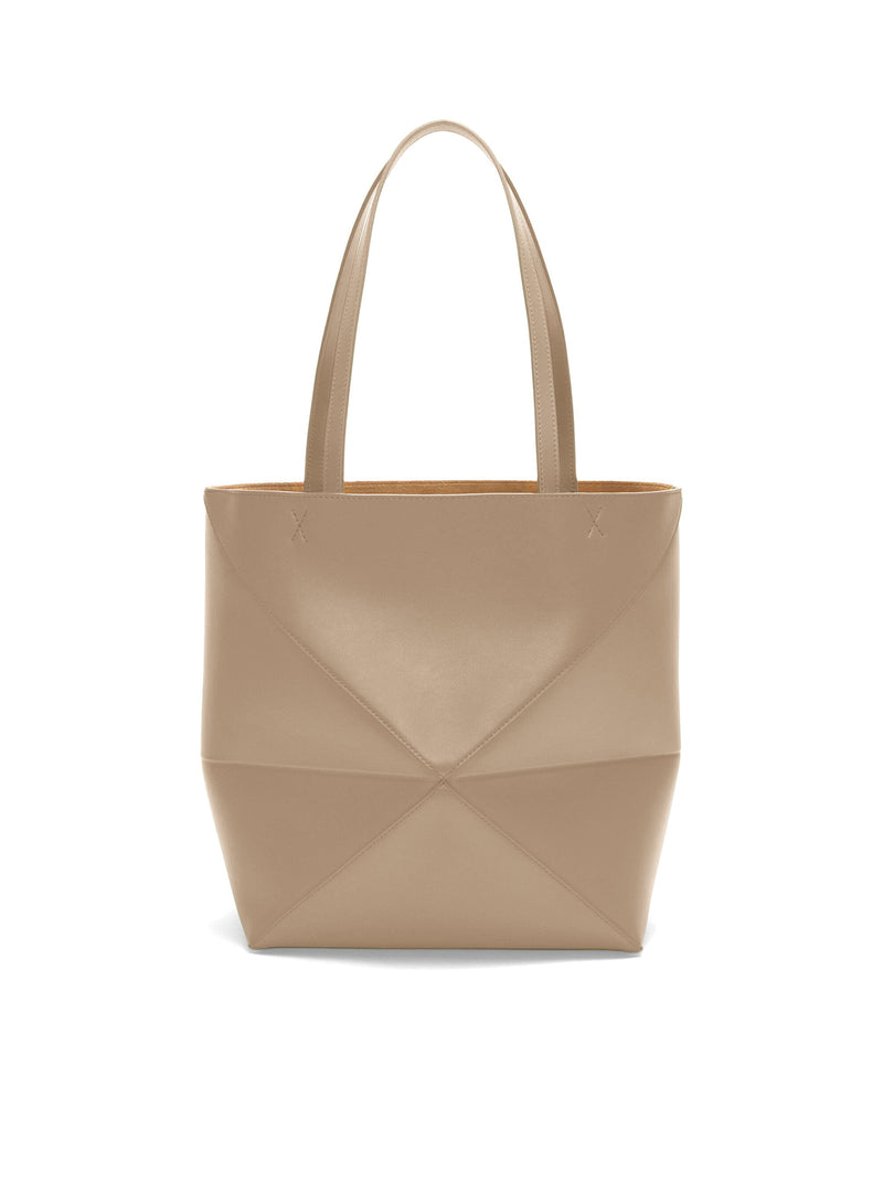 BORSA PUZZLE FOLD TOTE IN PELLE DI VITELLO LUCIDA