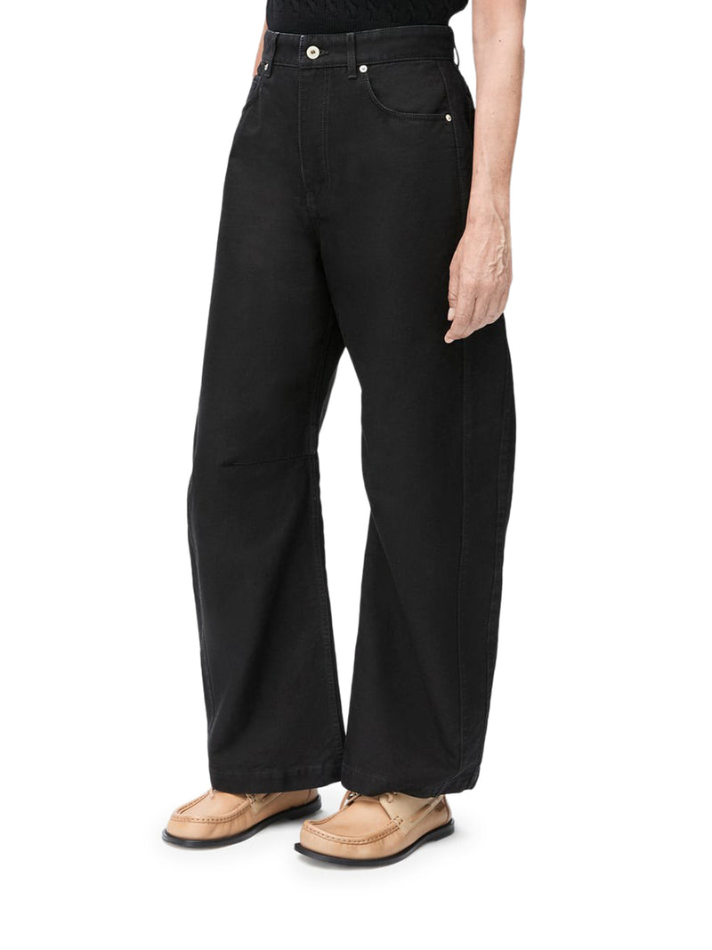 PANTALONI BARREL IN COTONE