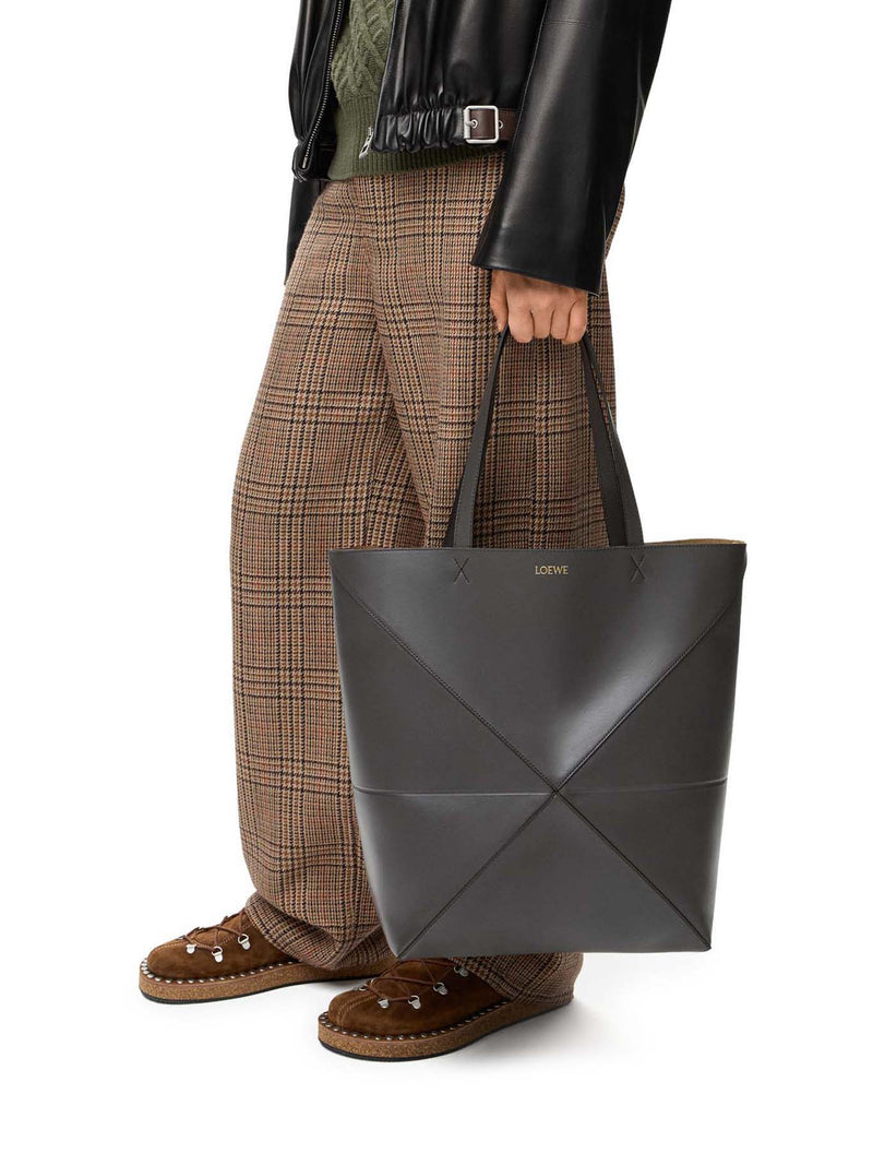 BORSA PUZZLE FOLD TOTE XL IN PELLE DI VITELLO LUCIDA