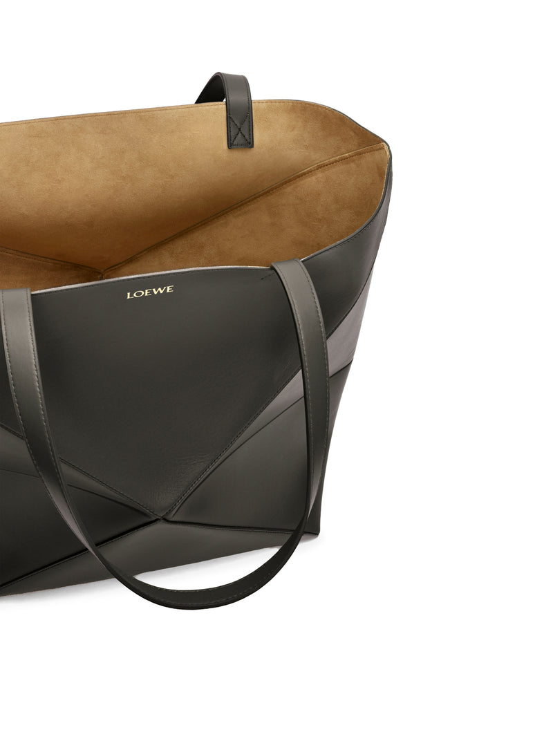 BORSA PUZZLE FOLD TOTE XL IN PELLE DI VITELLO LUCIDA