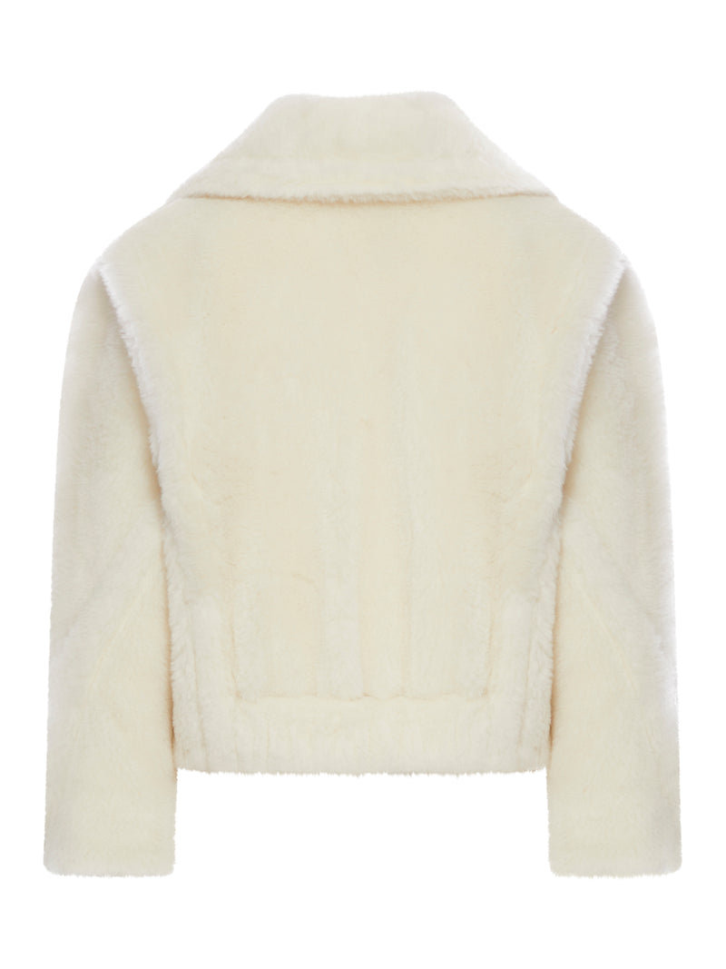 TEDDY BEAR ICON COAT CROP IN LANA E ALPACA