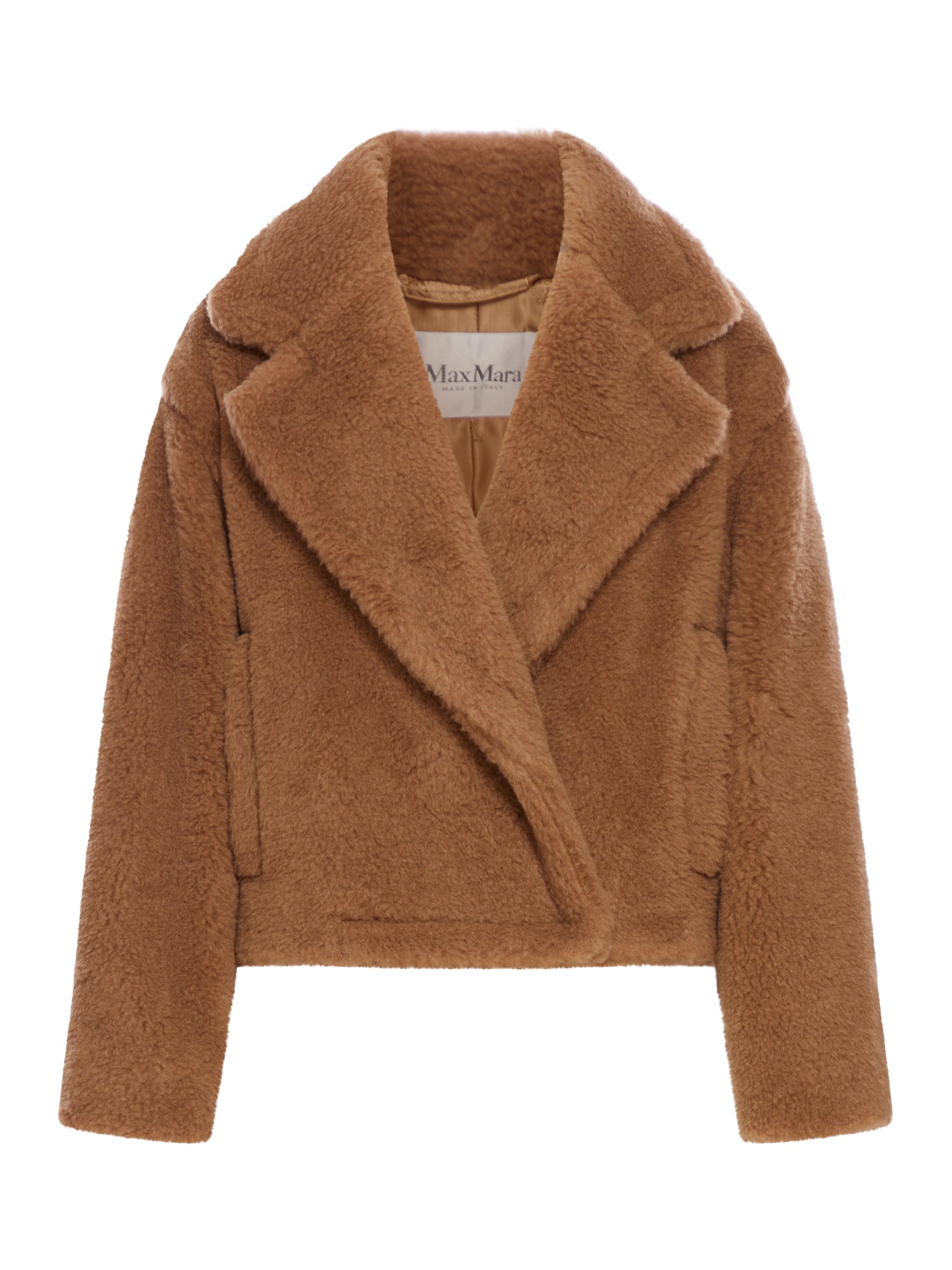 TEDDY BEAR ICON COAT CROP IN CAMELLO