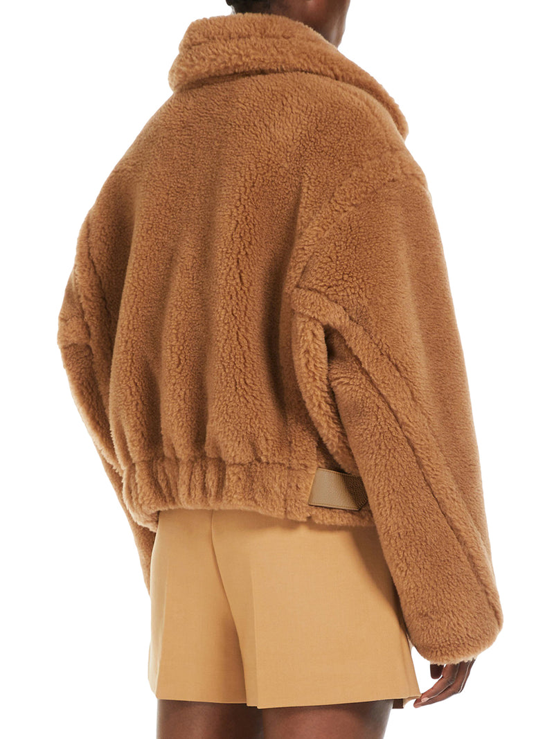 TEDDY BEAR ICON COAT CROP IN CAMELLO