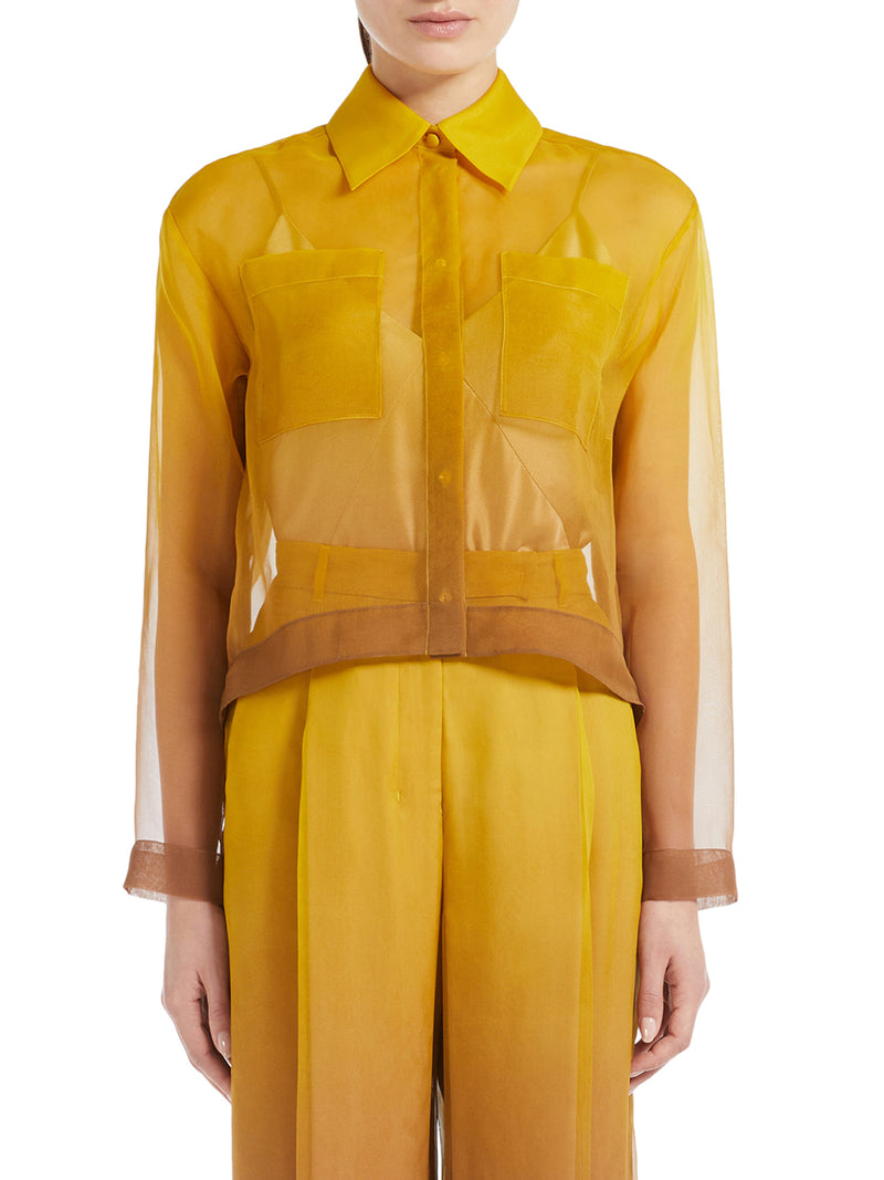 CAMICIA CROP IN ORGANZA DI SETA