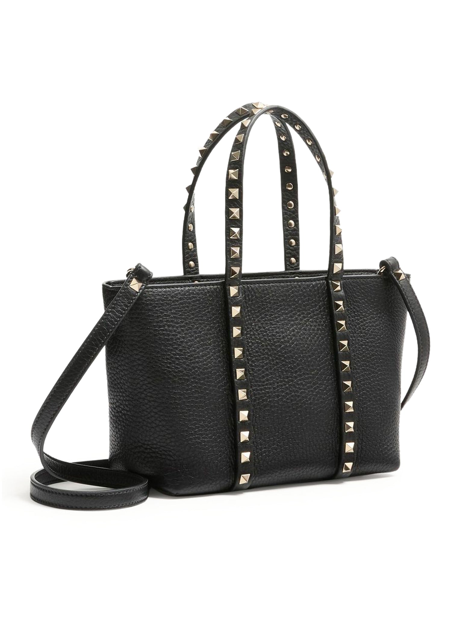 BORSA SHOPPING PICCOLA VALENTINO GARAVANI ROCKSTUD IN VITELLO GRANATO