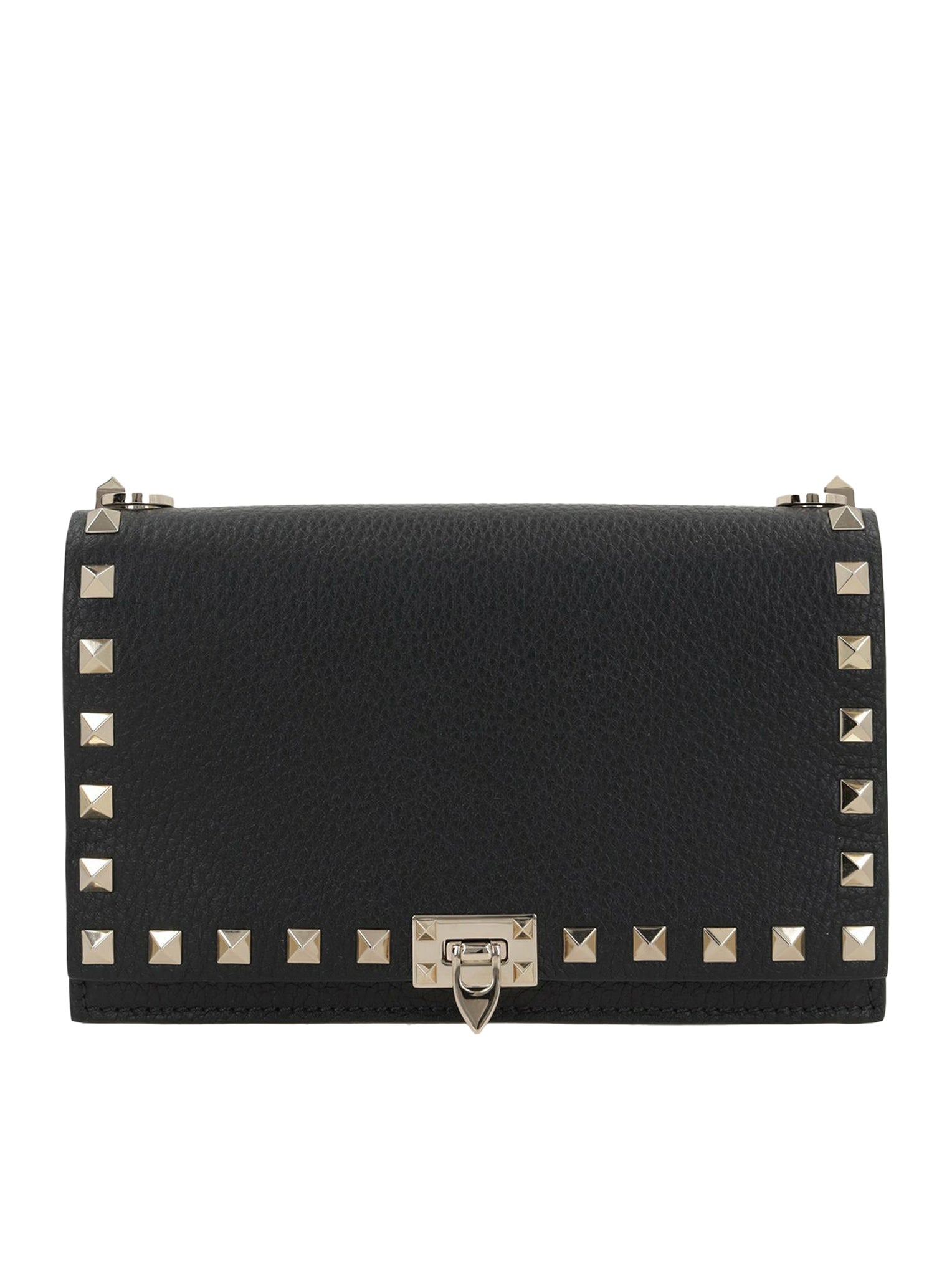 POUCH CON CATENA ROCKSTUD IN VITELLO GRANATO