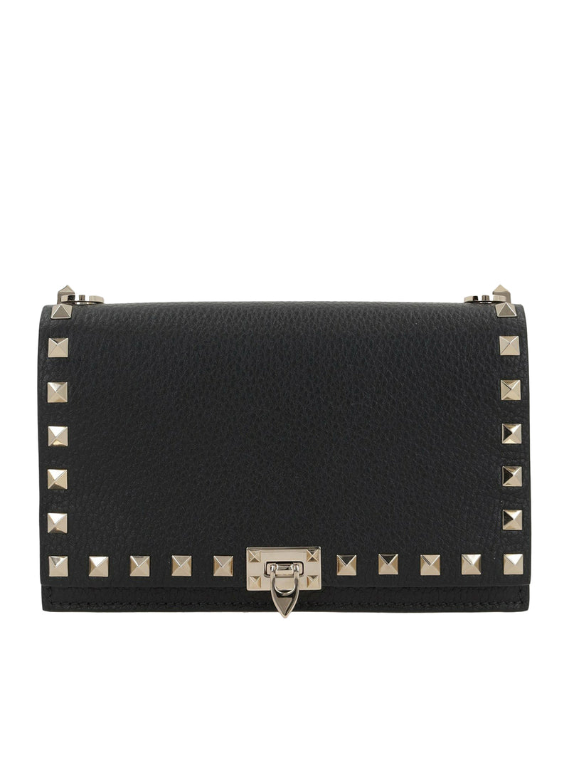 POUCH CON CATENA ROCKSTUD IN VITELLO GRANATO