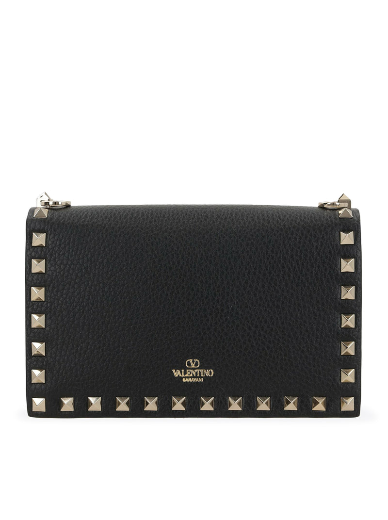 POUCH CON CATENA ROCKSTUD IN VITELLO GRANATO