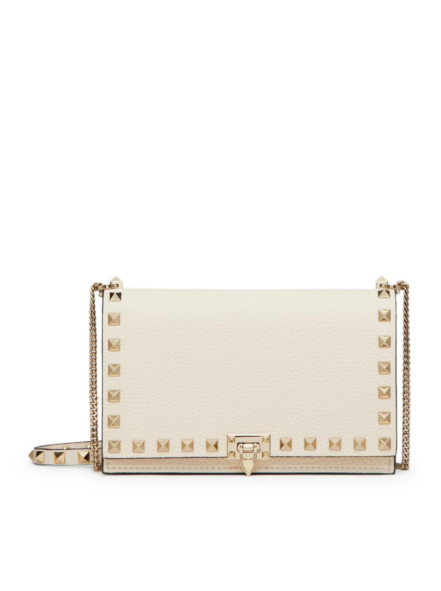 POUCH CON CATENA ROCKSTUD IN VITELLO GRANATO