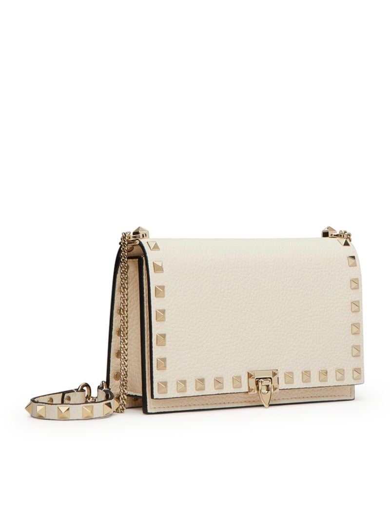 POUCH CON CATENA ROCKSTUD IN VITELLO GRANATO