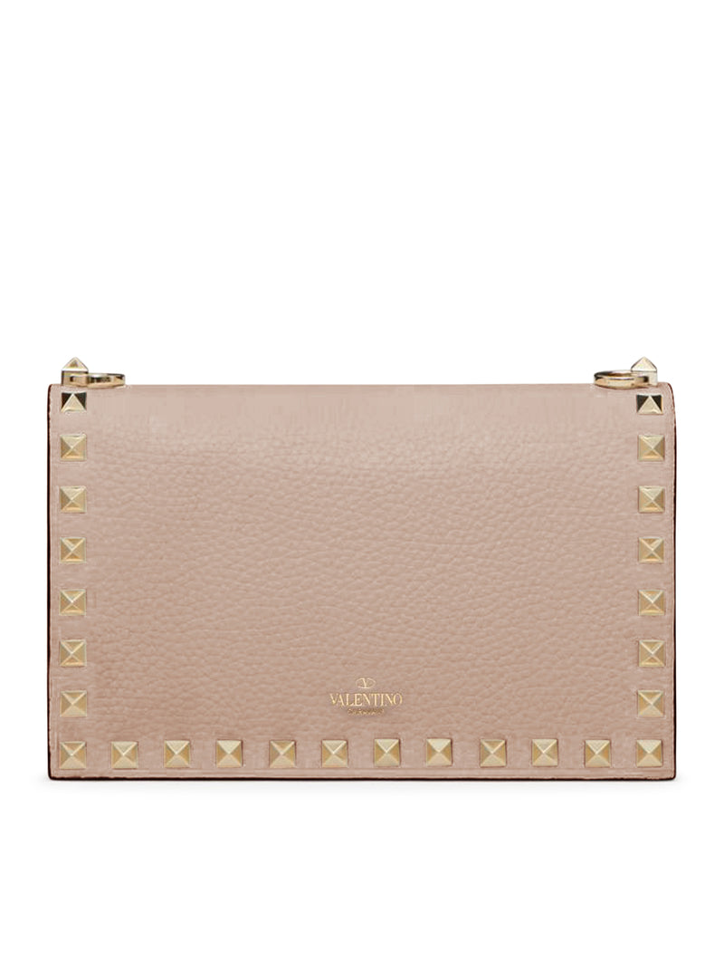 POUCH CON CATENA ROCKSTUD IN VITELLO GRANATO