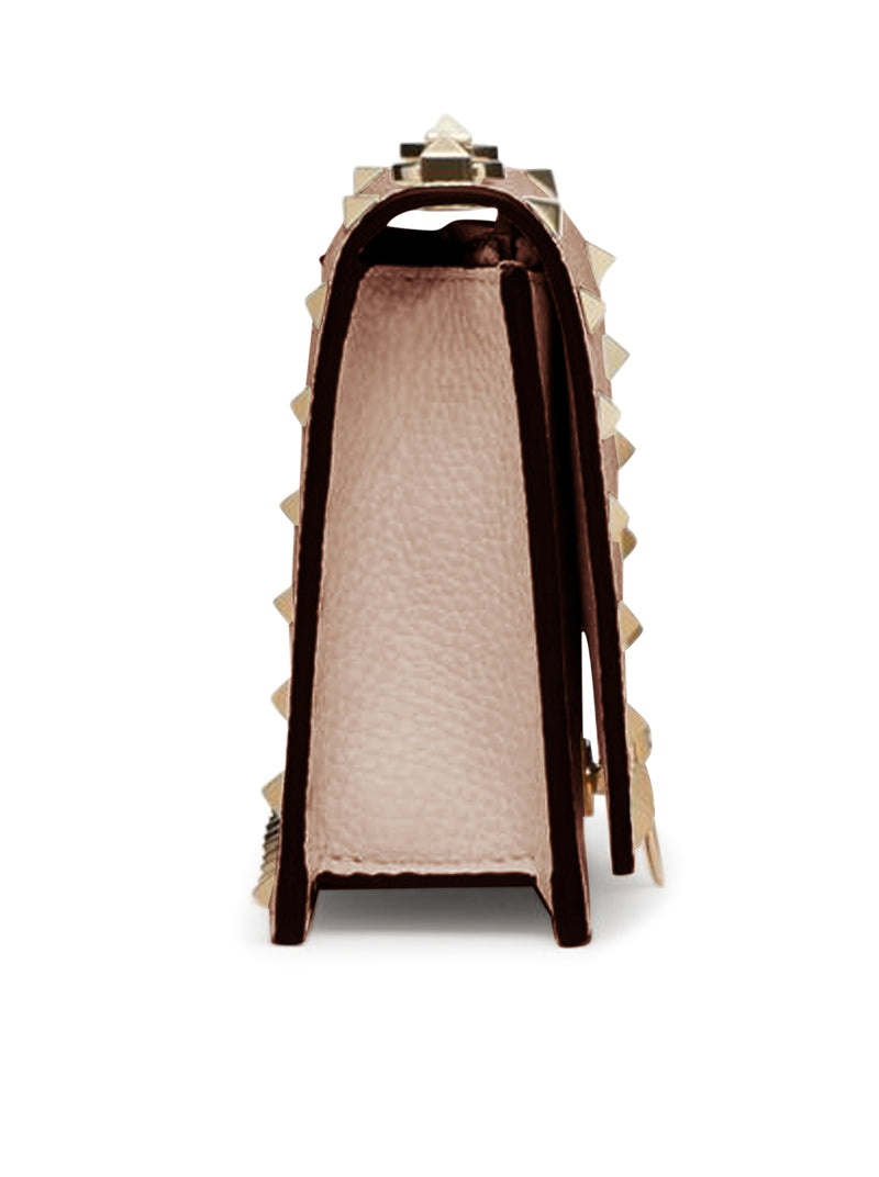 POUCH CON CATENA ROCKSTUD IN VITELLO GRANATO