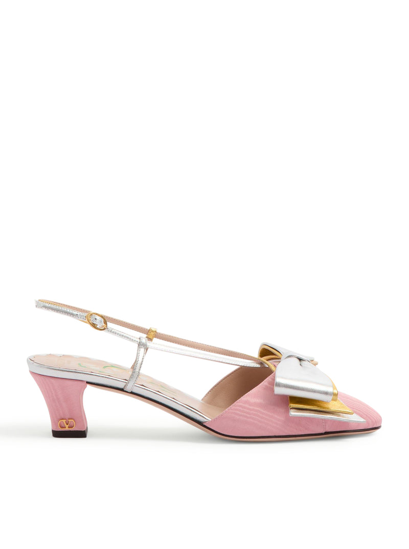 DÉCOLLETÉ SLINGBACK BOWOW IN TESSUTO MOIRÈ 45MM