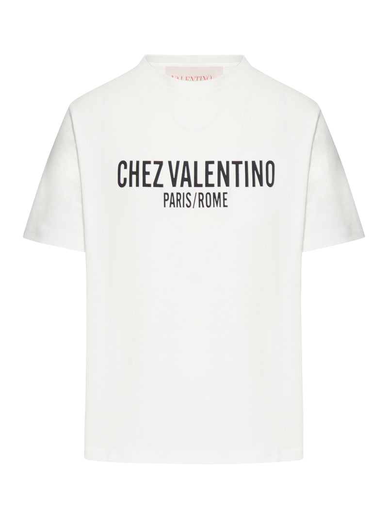 T-SHIRT IN COTONE CON STAMPA CHEZ VALENTINO