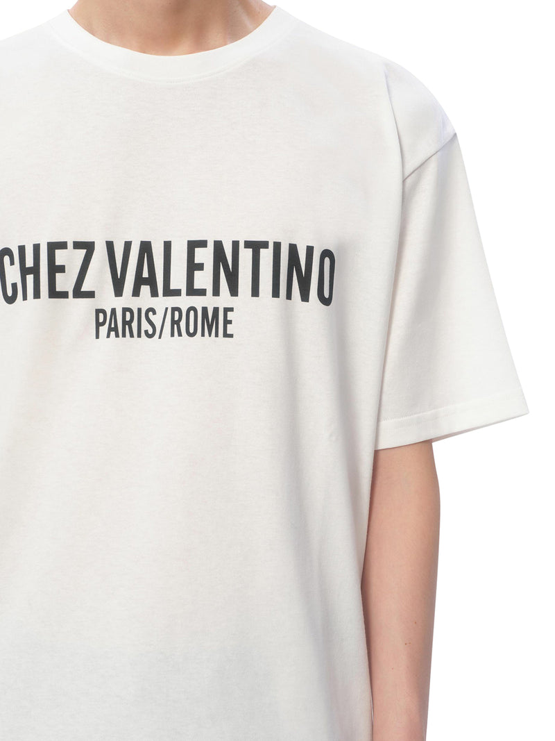 T-SHIRT IN COTONE CON STAMPA CHEZ VALENTINO