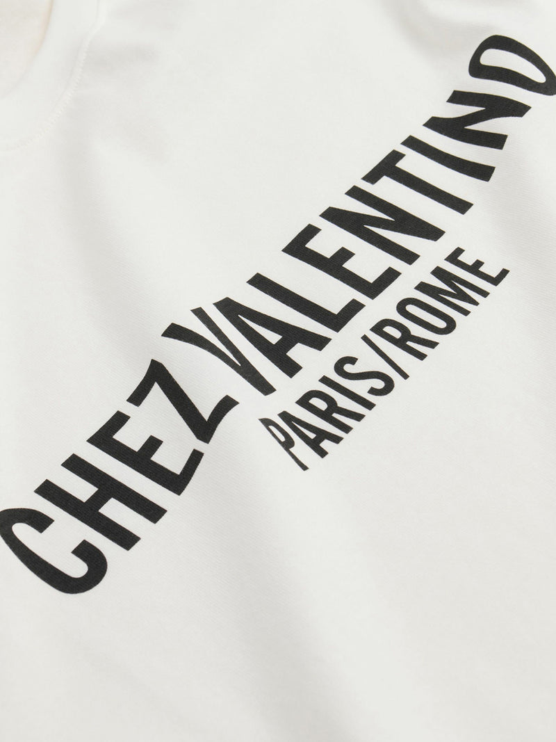 T-SHIRT IN COTONE CON STAMPA CHEZ VALENTINO