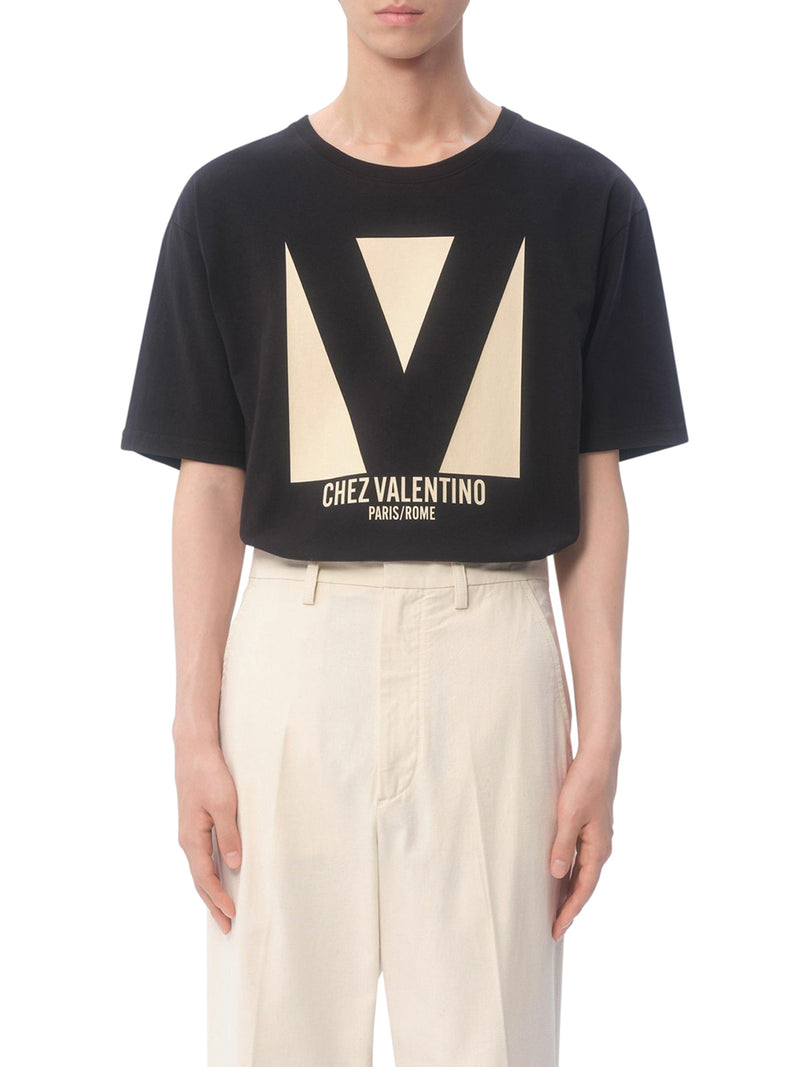 T-SHIRT IN COTONE CON STAMPA CHEZ VALENTINO