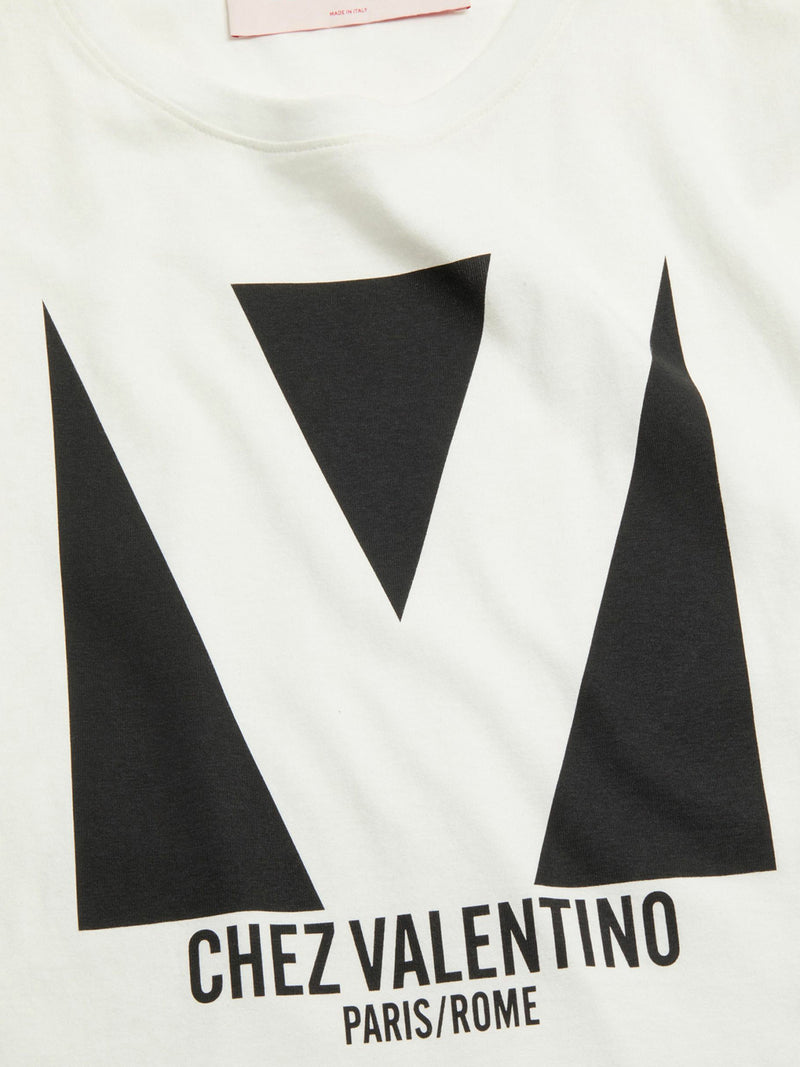 T-SHIRT IN COTONE CON STAMPA CHEZ VALENTINO